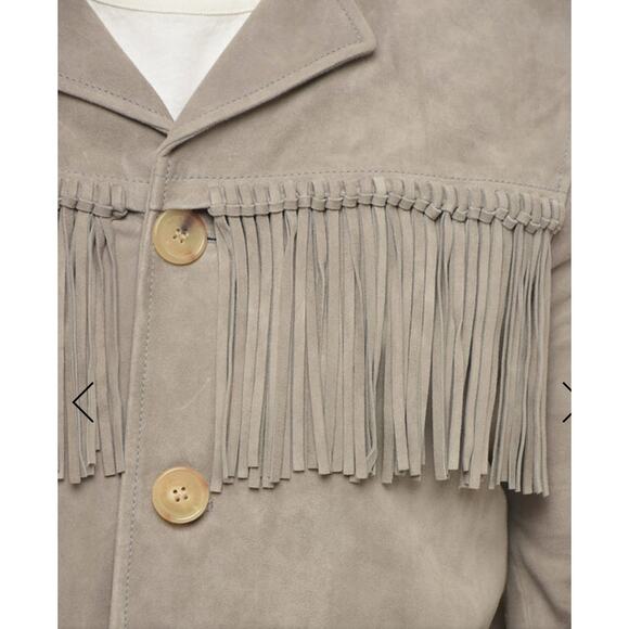 AMIRI: Men's Camel Suede Jacket With Fringes - Size 46 - Picture 6 of 9